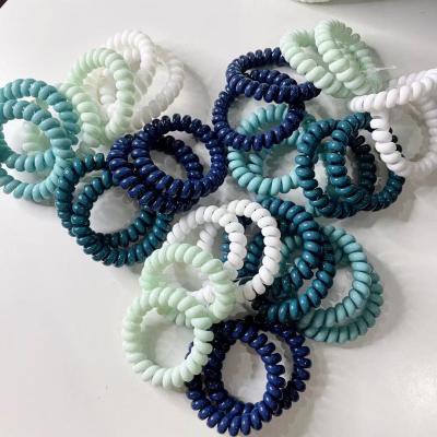 China Hair Beauty Accessories Factory Direct Sales Women Telephone Wiring Scrunchies Solid Color High Elasticity Scrunchies for sale