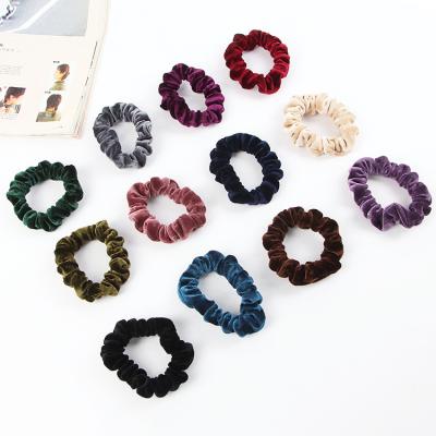 China Accessories Europe and America Mini Velvet Hair Scrunchies Solid Beauty Hair Color Elastic Hair Scrunchies Accessories for Women for sale