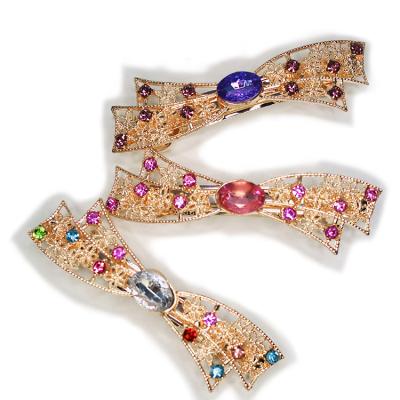 China Hair Decoration Accessories Customize Women Luxury Bowknot Rhinestone Hairpin Bling Crystals Cuts Hairpins And Accessories for sale