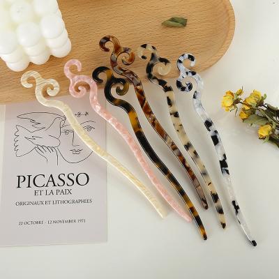 China Wholesale Hair Decoration Accessories Factory Stain Vintage Women Accessories Hairpin Scale Leopard Print Hairpin for sale