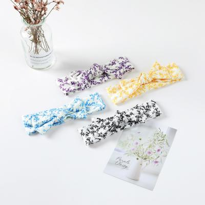 China Hair decoration accessories fashion wholesale fabric lace prickly flower shaped nylon headband soft elastic baby headband hair accessories for sale