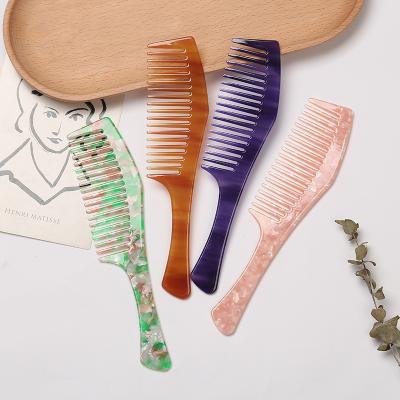 China Comfortable Healthy Comb Customized Anti-Static Vintage Women Comb Solid Color Acetate Combs Professional Salon for sale