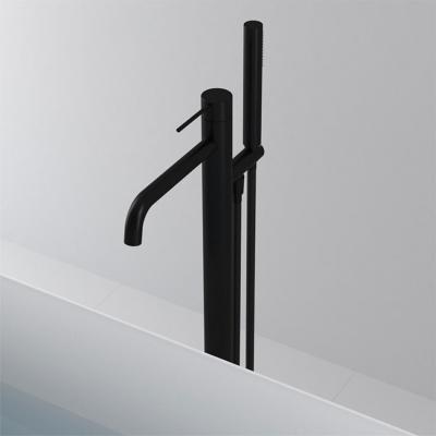 China Free Standing Floor Mounted Yida Bathroom Tub Faucet Sliding Bar Fittings Matte Black Without Faucet for sale