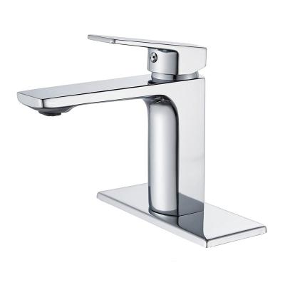 China Metered Faucets Yida Plumbing Deck Mounted Single Handle Chrome Vanity Faucets Single Lever Modern Bathroom Taps Basin Mixer Tap for sale