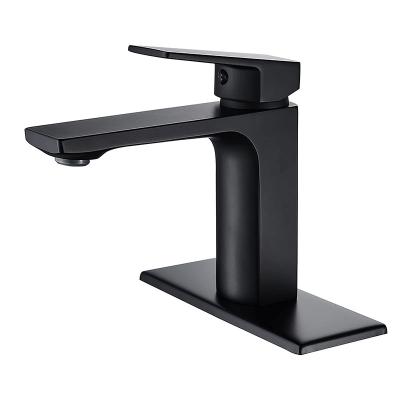 China Yida Chrome Basin Faucets Hot Cold Single Mixer Tap Single Lever Metered Modern Bathroom Taps Black for sale