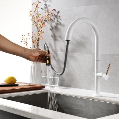 China 2021 New yida Thermostatic Single Handle Faucets Kitchen Sink Brass Matte White Faucet Lower for sale