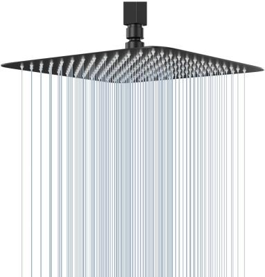 China Without Diverter Square High Pressure Black Stainless Steel Rainfall Rainfall Shower Head for sale