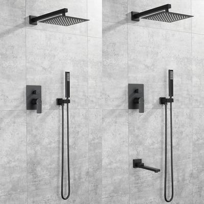 China Without Wall Mount New Design Yida Bathroom Mixers Shower Faucet Set Brass Matte Black Rain Showers System for sale