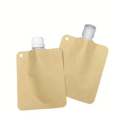 China Recyclable Waterproof Spout Pouch Pouch Wrapping Paper Biodegradable Kraft Paper Bag for Spout Pouches for sale