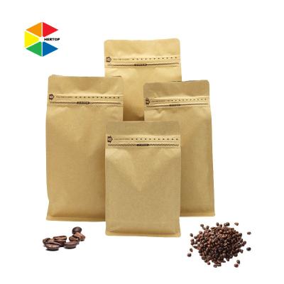 China Recyclable Kraft Paper Coffee Bag With Valve Kraft Paper Coffee Bag for sale