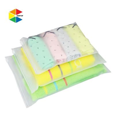 China Recyclable Frosted Zipper Bag For Clothing Apparel Packaging Bags Packaging Bags For Clothing for sale