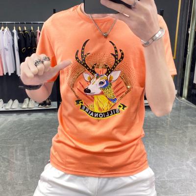 China Anti-Wrinkle Wholesale High Quality Men's 100% Cotton T-shirt Branded Embroidered Cotton Men's 100% Short Sleeve T-Shirt for sale