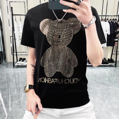 China Hot 100% Anti-wrinkle Cotton Man T-shirts Fashion Round Neck T-shirt Man Branded Embroidered Short Sleeve for sale