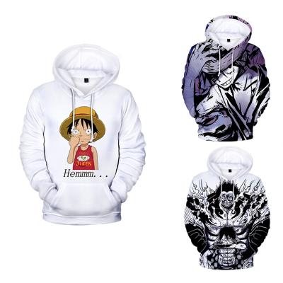 China Wholesale Customization One Piece Anime Casual Clothes Anti-wrinkle Polyester 3D Printing Hoodies Suits Oversized Boxy Hoodie for sale