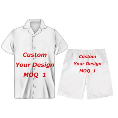 China Custom Samoan Pant Suit Stretch Size Shirt and Beach Style Men's Beach Wear Plus Size Tattoo Pattern Breathable T-shirt and Shorts Sets for sale