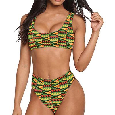 China Waterproof Elegant African Traditional Suit Flower Printed Swimwear Sexy Bikini Beach Wear 2 Piece Swimwear Swimwear Women Bikinis for sale