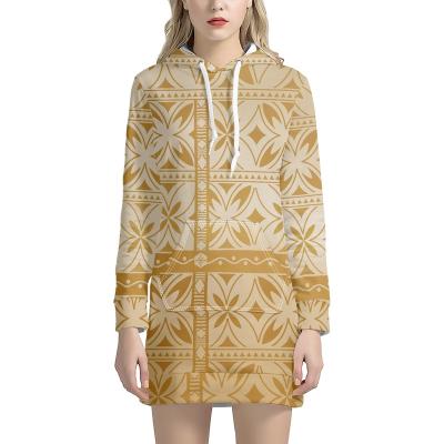 China Anti-Wrinkle Personality Printed Custom Stylish O-Neck Hoodies Samoa Tapa Flower Tribal Print Sportswear Polynesian Sport Long Sleeve Hoodie for sale