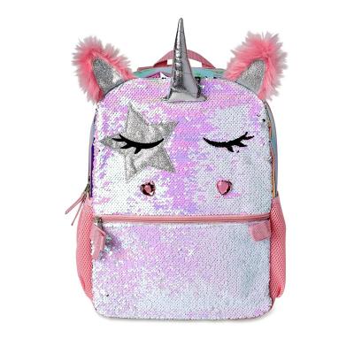 China Cute Anti-theft Glitter Unicorn Sequins Bling Backpacks Fashion Shiny Girls Large Capacity Backpack School Bags For Child for sale