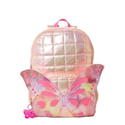 China PU Holographic Anti-theft Glitter Backpack Cute Kindergarten Butterfly Girls School Bags Fashion Kids Backpack for sale