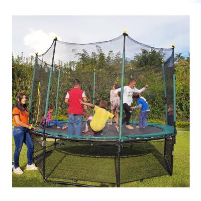 China With protective net Commercial party rental equipment exercise fitness 18ft bungee jumping trampoline outdoor kids  professionnel jumping bed for sale