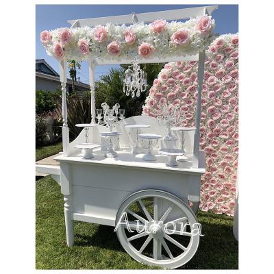 China Eco-friendly Custom Metal Candy Cart Display Wedding Cake Decoration Display Flower Cart  Baby Shower Party Dessert Plate Cart for sale