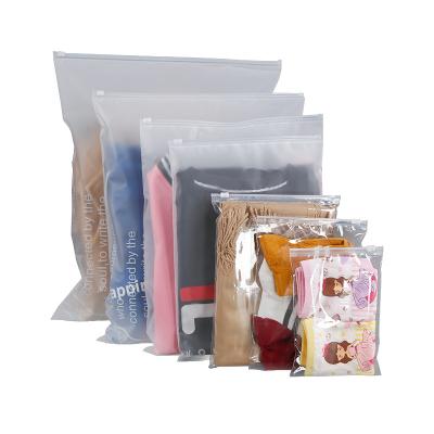 China Recyclable Custom Printed Zipper Garment Shirt Packaging Frosted Zipper Zip Lock Plastic Bags With Logo for sale