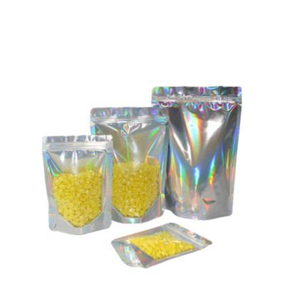 China Multi-application Stand Up Clear Laser Aluminum Foil Zipper Lock Storage Bag Mylar Food Tea Sprinkle Nuts Zipper Packaging Bag for sale