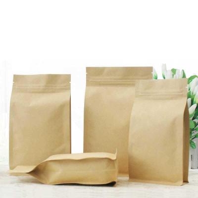 China Recyclable Natural Kraft Aluminum Foil Lined Ziplock Zipper Food Doypack / Kraft Paper Milk Powder Packaging Bag for sale