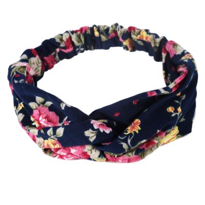 China Girl Hair Accessories Recycled RPET Women Accessories Printed Ladies Headband Elastic Flower Hair Band Girls for sale