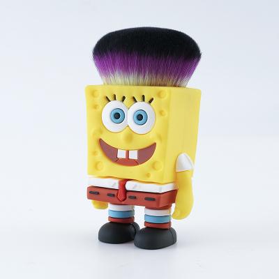 China Angular Blush New Design Yue Makeup Brush Cartoon Shape Powder Kabuki Simple Cute Super Soft Powder Cosmetic Brush for sale