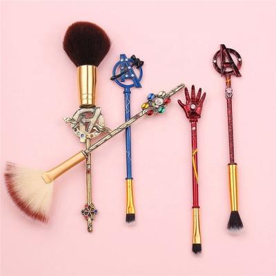 China Skin-Friendly Gifts Marvel Captain America 5pcs Make Up Brush Avenger Makeup Brush Set for sale