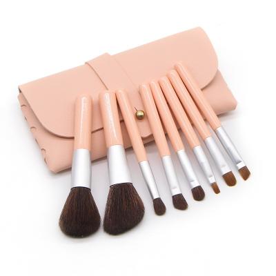 China Best 2021 8 PCS Eye Brushes Silky Soft nimi Make Up Wooden Purse Handles Foundation Soft Makeup Brush With Bag for sale