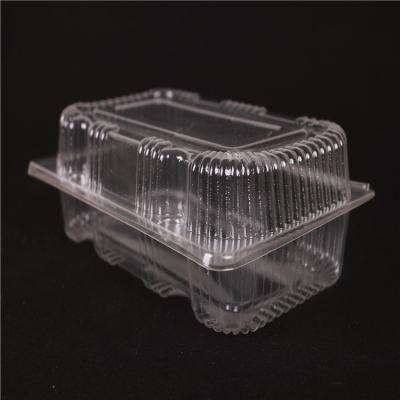 China Recycled Materials Clamshell Plastic Disposable Outlet Hinged Food Containers For Salad for sale