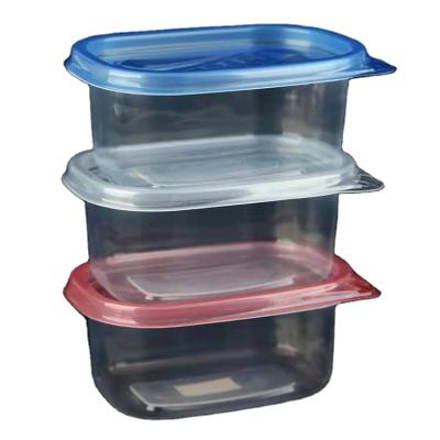 China Recycled Materials 1000ml OEM Design Rectangular Shape Disposable Plastic Food Storage Container for sale