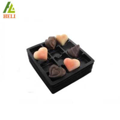 China 100% High Quality Custom Food Grade Materials Black Color Plastic Chocolate Gift Packaging Boxes for sale