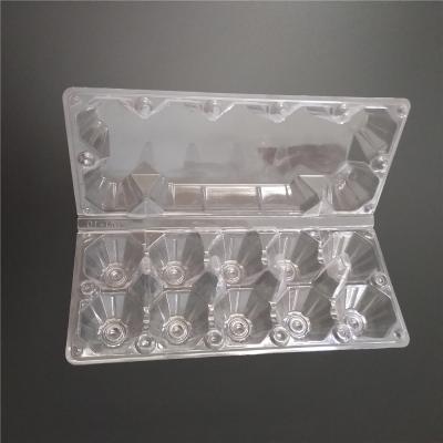 China Agriculture 10 Holes Clear Plastic Fresh Egg Cartons Pack Disposable Egg Trays for sale