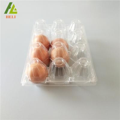 China Clear Plastic Agriculture 12 Holes 100%Virgin PET Egg Tray for sale