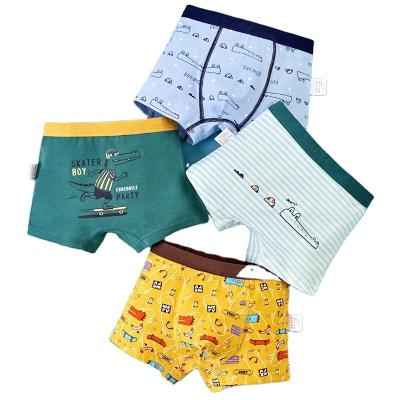 China Breathable Cool High Quality Custom Logo Children's Cotton Boxers For Boy Kids Underwear Large stock of children's underwear 100% cotton for sale