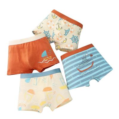 China Breathable Cool 4pc Comfortable Cotton Kid Briefs 5A 100% printing Simple boy Underwear Cute Cartoon Panties boxers for sale