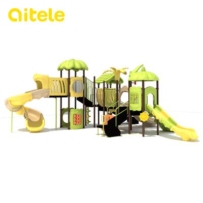 China 2-12 Hot Sale Kindergarten Plastic Slides Amusement Park Kids Outdoor Playground Set for sale