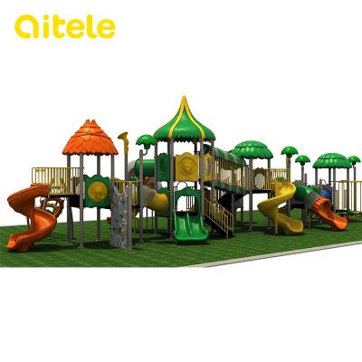 China Heavy Duty Outdoor Amusement Park Playground Equipment With Super Tube Slide For Kids for sale