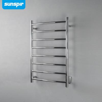 China Bathroom 8 Heater Wall Mounted Plug In Bars Stainless Steel Straight Home Towel Heater Built-in Timer Heated Drying Racks for sale