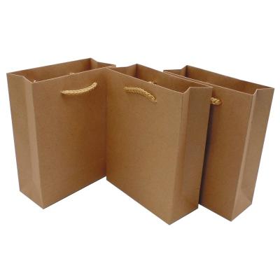 China Recyclable Brown Kraft Paper Bag With Nylon Twine Handles Customized Logo Added for sale