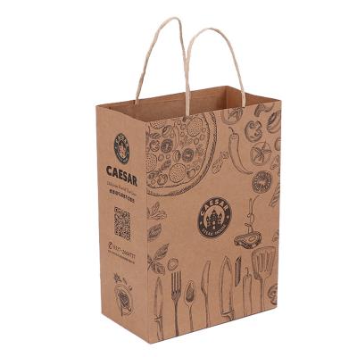 China Recyclable High Quality Customized Design Printed Black Brown Kraft Paper Bag For Packing Food for sale