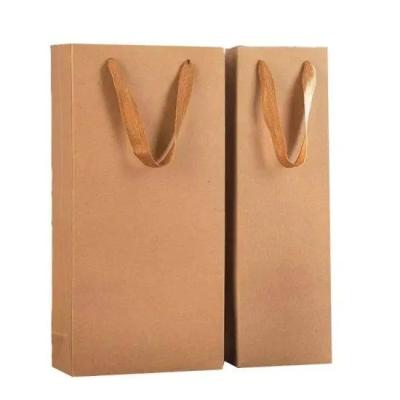 China Recyclable Brown Wine Bag Paper Packaging Wholesale Bulk Price Your Own Logo Printing for sale