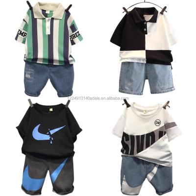 China Newest Arrival Summer Casual Children's Short Sleeve Baby Boy and Girl Baby Clothes Suit Cotton T-shirt Shorts Sets for sale