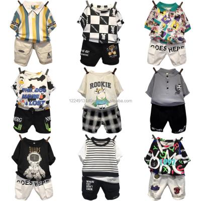 China Children's Two-Piece Summer Casual Wholesale Popular Pants T-shirts Sets Best Children's Wear Suit Baby Boy Girls Clothing Price for sale