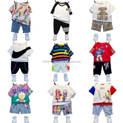 China Summer Baby Cotton Casual Clothing Suits Kids Cotton Shorts Sleeve Clothes Casual Sets Kids Sets for sale