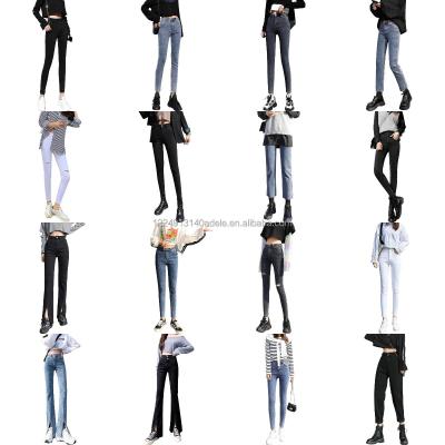 China QUICK DRY women's stretch jeans 2021 hot sale denim flared long wide-leg plus size pants women for sale