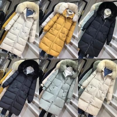 China Coated Jacket Waterproof Women's Parka Down Parkas 2021 Outer Pocket High Quality Long Women's Winter Clothes for sale